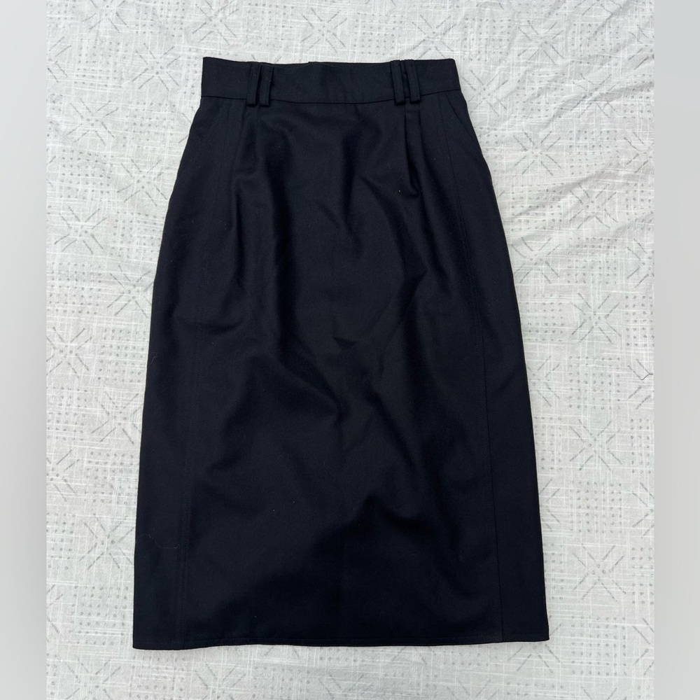 Vintage Harve Benard 100% Wool lined Pencil Skirt Navy Size 2